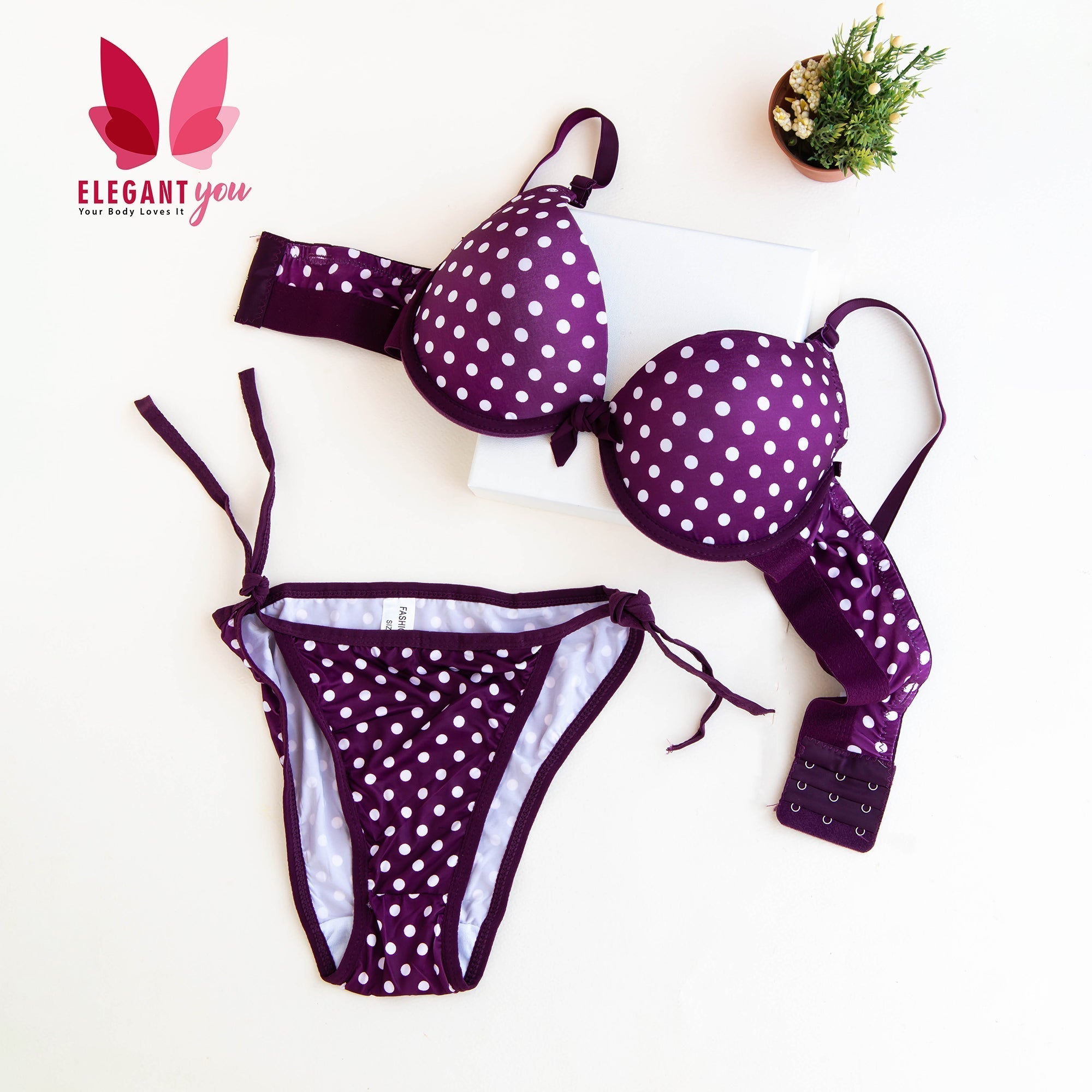 Polka Dots Padded Push - up Wired Bra and Matching Bikini - Gadget Now