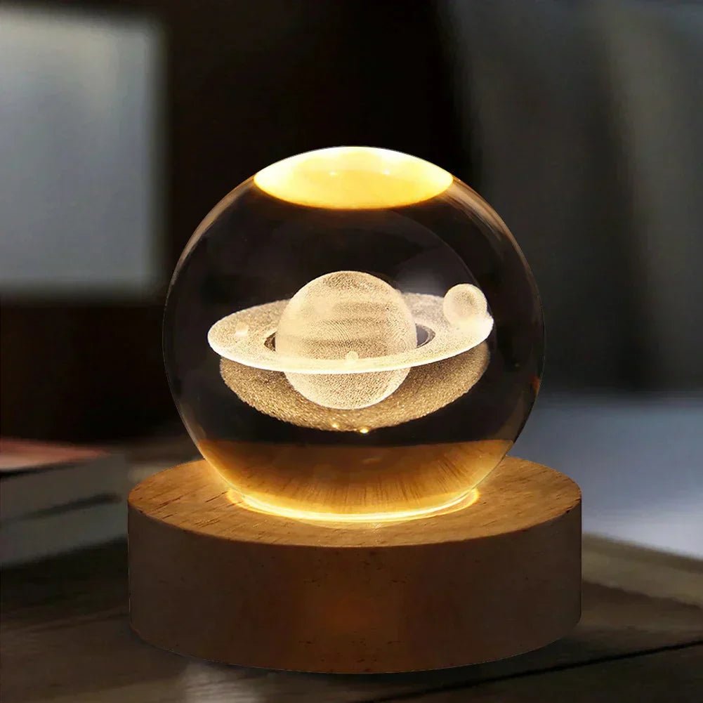 Premium Quality Crystal Moon/saturn Lamp - Gadget Now